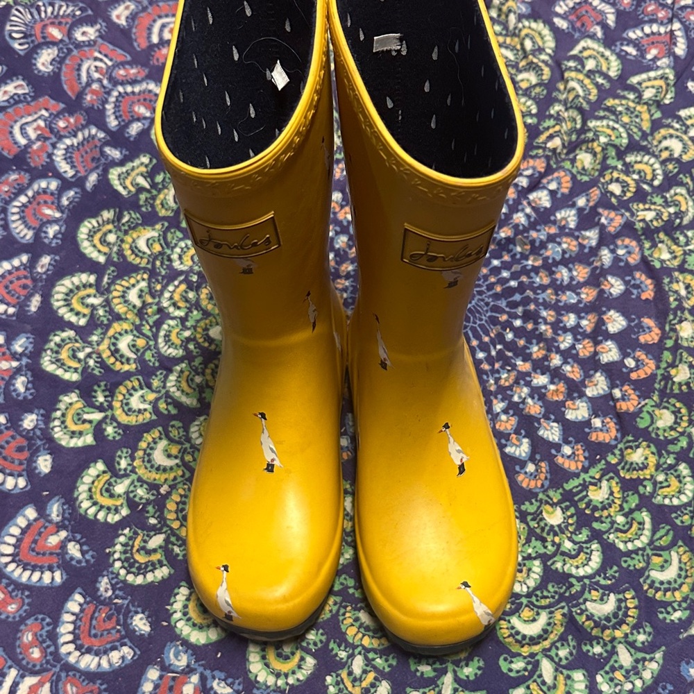 Joules Yellow Duck Rain Boots